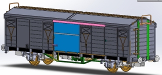 Exact-Train EX23004 - H0 - 2-tlg. Set Schiebedach Güterwagen Tbs 571, ÖBB, Ep. V - Set 4